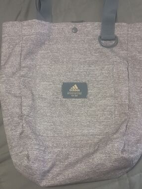adidas Heather Gray Messenger Tote with Front Patch